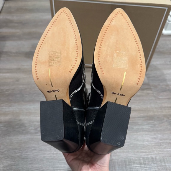 Dolce Vita Lelou Black Multi Leather Cowboy Western Boots - Picture 9 of 12